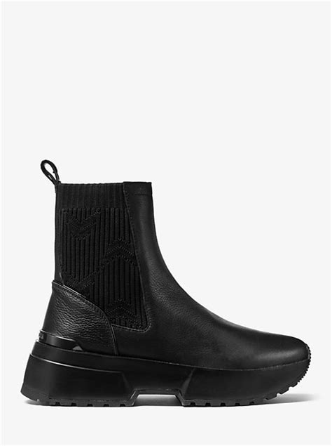 michael kors cosmo leather sneaker boot